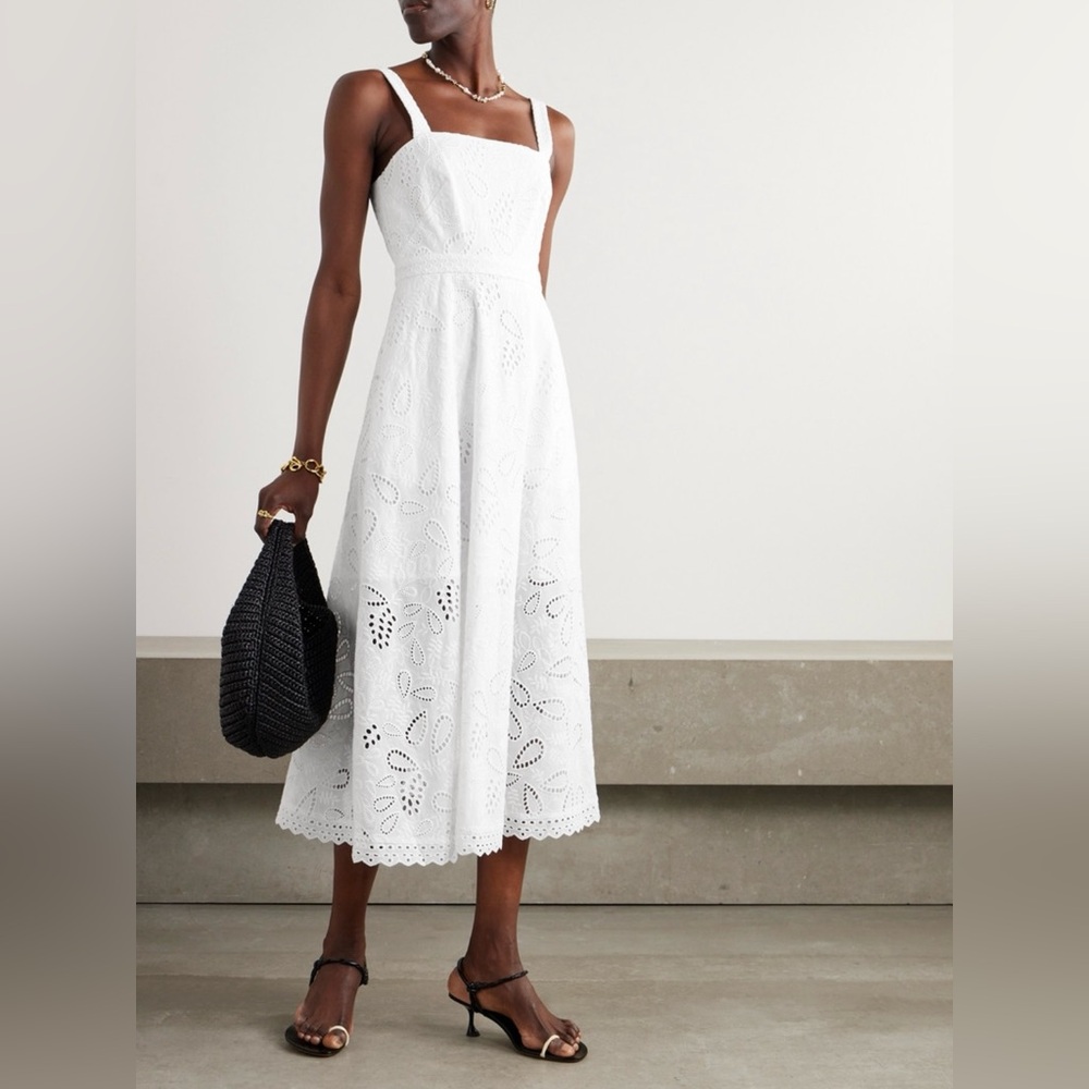 NWT SALONI Aubrey C broderie anglaise cotton midi dress Size XS